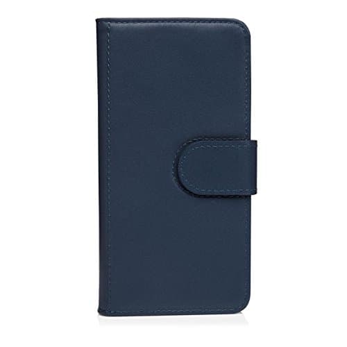 iPhone 7 Case Pipetto Magnetic Wallet Case for iPhone 6/6S/7/8 [Large] - Premium Genuine Leather with 4 Card Slots and Stand Feature - Wallet Cover with Detachable Magnetic Shell - Navy