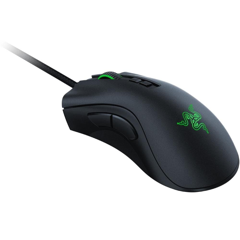 Razer DeathAdder v2 Wired Gaming Mouse: 20K DPI Optical Sensor - Fastest Gaming Mouse Switch - Chroma RGB Lighting - 8 Programmable Buttons - Rubberized Side Grips - Classic Black