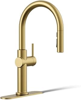 22972-2MB Crue Pull Down Kitchen Faucet, Pull-Down Sprayer, Vibrant Brushed Moderne Brass