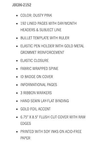 DesignWorks Ink Standard Issue Pink Planner Notebook No. 3 Journal with Lined Pages, Elastic Closure, Pen Holder, and 3 Ribbon Marker for Work, Writing, Journaling - 6.75" x 8.5"