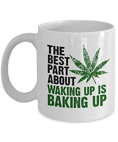 The Best Part About Waking Up Is Baking Up - Wake Bake Coffee Mug, White, 11 oz - Unique Gifts