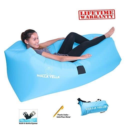 Inflatable Lounger Sofa for Camping, Festivals, Backpacking (Blue)
