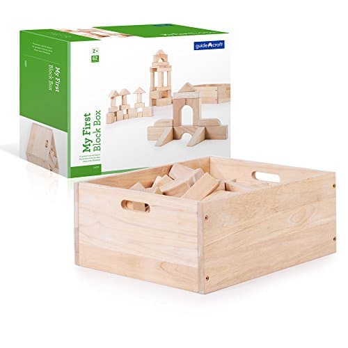 Guidecraft My First Block Box, 62 Piece Unit Block Set - Kids STEM Learning Educational Toys