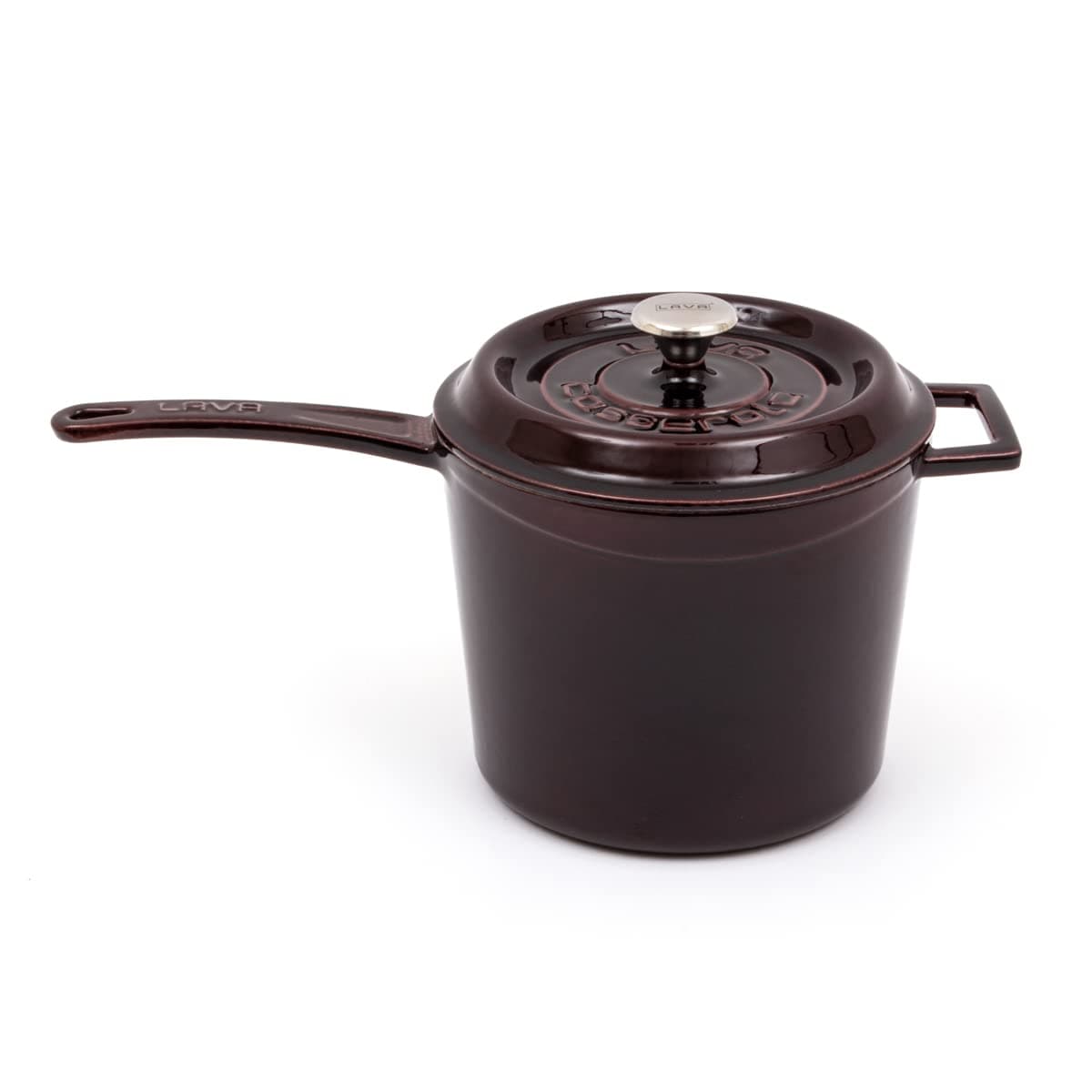 LAVA Cast Iron Round Saucepan 3,38 Quart, Diameter: 18 cm / 11 in, Capacity: (Lt.) 3.2Lt / (Gal.) 0.84 gal, Cast Iron Saucepan with lid, Enamelled