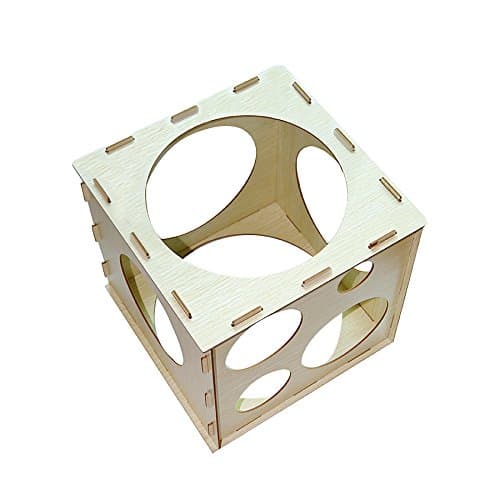 9 Holes Collapsible Wood Cube Balloon Sizer Box From 2" - 10"
