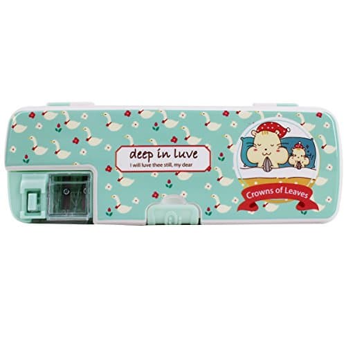 Rebecca Multifunctional Cartoon Pattern Pencil Case Cute Double-Sided Pencil Box for Kids (Green)