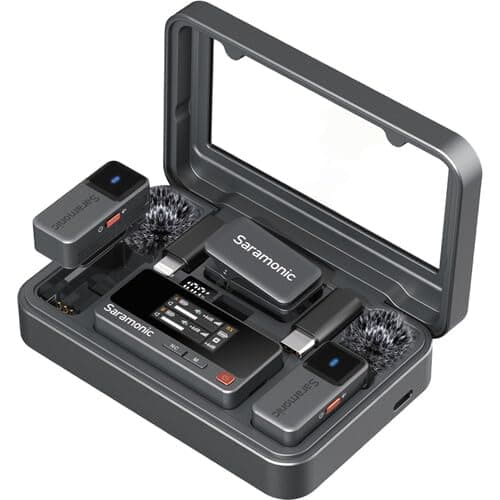 Air Wireless Microphone for iPhone/Camera/Android, 11g Ultralight, 48kHz/24-bit,120dB Max SPL, 2 Lavalier Microphones, 300m Range, Noise Cancelling, Vlog, Streaming