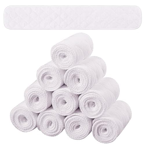 Toulite 10 Pcs Cotton Bra Liners 18 x 3 Inches Rectangle Under Bra Pads 3 Layer Bra Sweat Liners for Women Sweating Supplies