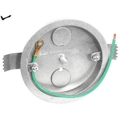 Garvin4 Inch Round 1/2 Inch Deep Old Work Pan Box with 2 x 1/2 Inch Conduit Knockouts, Grey, Metal, Not Water Resistant, 1 x Box