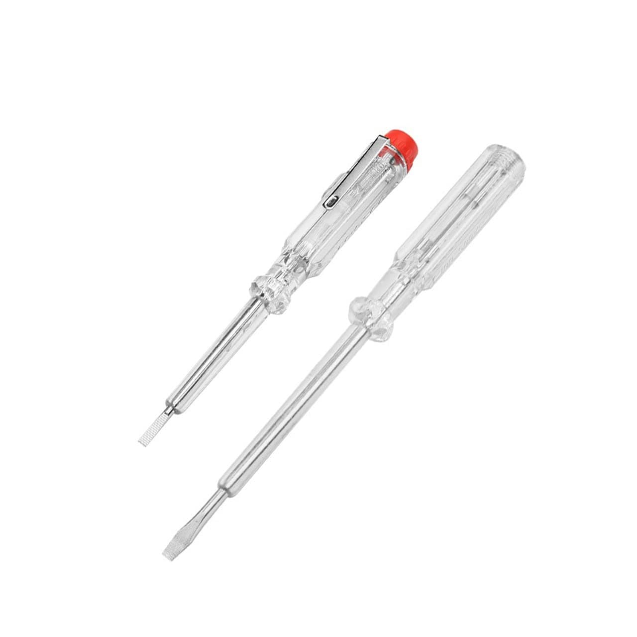 2 Pcs Electrical Mains Voltage Tester Pen Insulated Flat Head Electrical Test Screwdriver 100-250V Circuit Tester