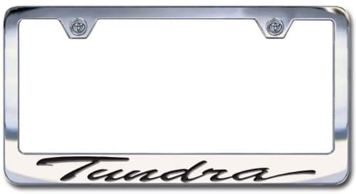 Toyota Tundra Chrome Engraved License Plate Frame, Script Lettering
