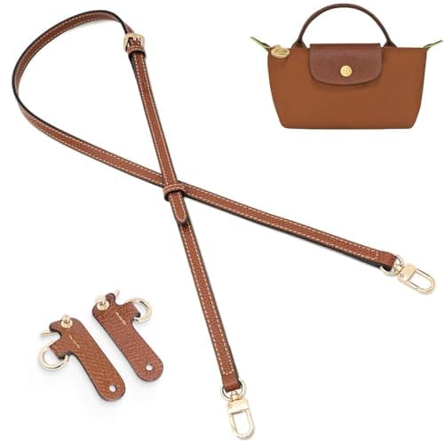 Purse Straps Replacement, Leather Handbag Crossbody Shoulder Strap Kit Adjustable for Mini Longcamp Tote Bag Women