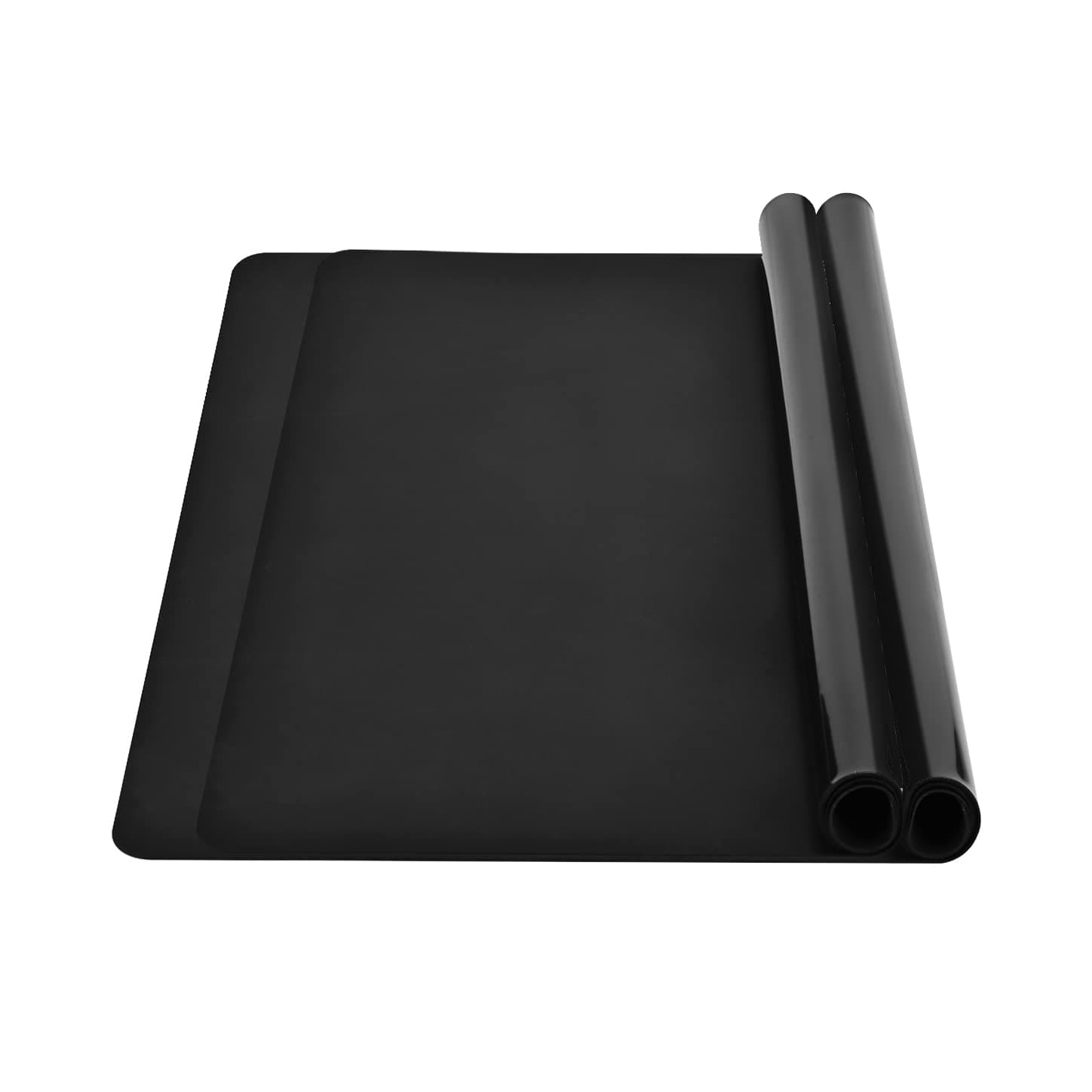 EuChoiz 2Pcs Silicone Mat 24"*16" Heat Resistant Sheets for Craft Kitchen Table Thicker Multipurpose Counter Protector Countertop Mat Jewelry Resin Casting Mold Waterproof Placemat Black