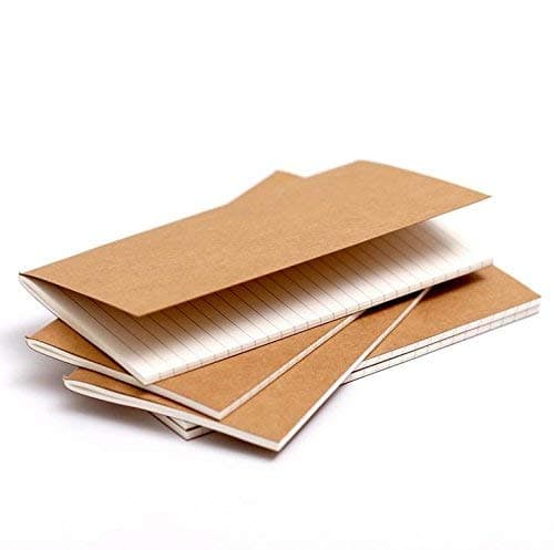 Travelers Notebook Refill 6.5" x 3.7" (Set of 3),Thick Regular Inserts for Leather Journal - 96 Sheets/192 Pages-Line Paper, Great for Keeing Travel Journals