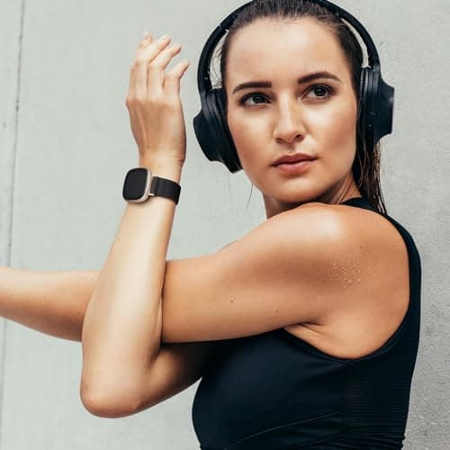 Maledan Bands Compatible with Fitbit Versa 3/ Fitbit Sense/Sense 2/ Versa 4 Watch Band Men Women, Adjustable Stretchy Bracelet Wristband for Fitbit Versa 3 Watch and Fitbit Sense Smartwatch Bands