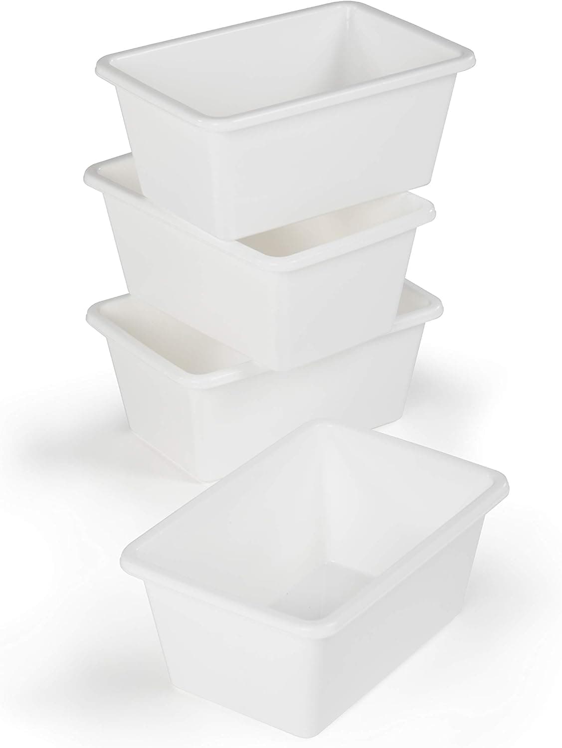 Humble Crew Small Storage Box, Set of 4, White, Plastic