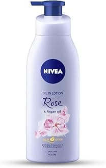 Nivea Rose and Argan Oil Body Lotion 400 ml (13.5 oz) - - goodness of natural oil in a fast absorbing lotion. Dry Skin - India