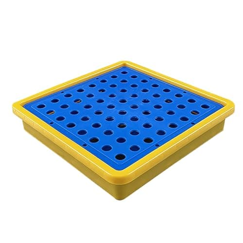 Leakproof Spill Containment Pallet Tray Modular Drum Protection Platform with Grates Oil Spill Prevention Solution for Safe Storage and Easy Cleanup