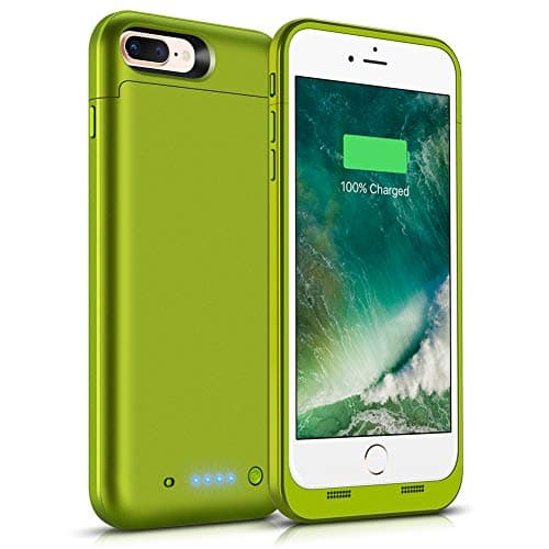 Gasopic iPhone 8 Plus / 7 Plus Battery Case 7000mAh, Extended Rechargeable Charger Case External Battery Pack Portable Power Bank Protective Charging Case for iPhone 7 Plus, 8 Plus (5.5inch)-Green