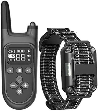 XooponVibrating Dog Collar - 1000ft Remote Range, Waterproof & Rechargeable - Beeping & Vibration Training for Small, Medium, Large Dogs, Black