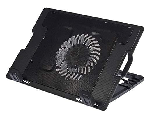 Ntech 2 USB Port and LCD Screen 6 Heights Adjustment Laptop Cooling Pad with 6 Quiet Blue LED Fans (7 In, 15.6 In)