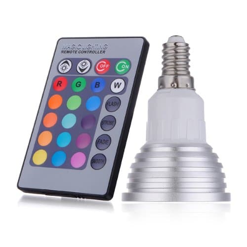 E14 3W LED 16 Color Changing RGB Light Lamp Bulb with Remote Control AC 90-240V