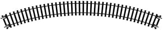 Hornby R605 OO Gauge 1st Radius Double Curve Track - Extra Track Pieces for Model Railway Sets, Model Train Track Pieces - Scale 1:76 Pieces - Scale 1:76, Black