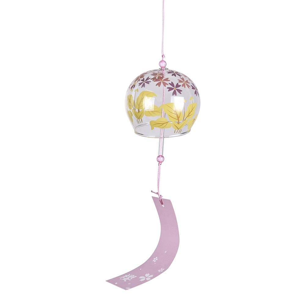 Smartcoco Japanese Style Flower Pattern Wind Bells Handmade Glass Wind Chimes Christmas Birthday Gift Home Decor