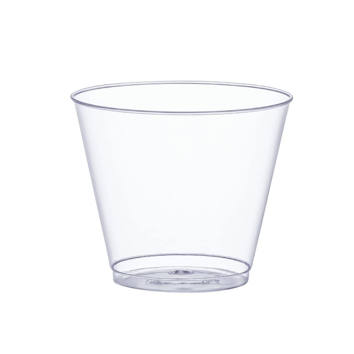 SETUP Clear Hard Plastic Cups/Tumblers [9 oz. Squat - 200 Count] Small Disposable Party Cocktail Glasses