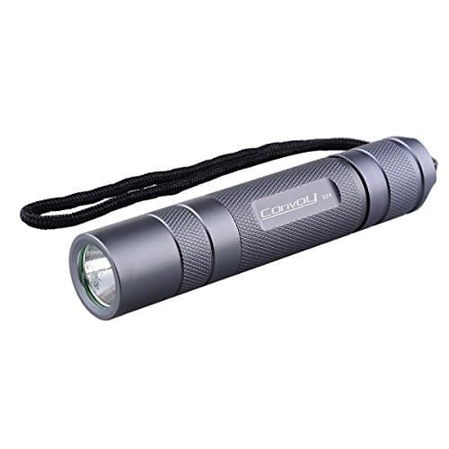 LED Adjustable Flashlight, Mini Zoom Flashlight, CONVOY Brightest White Light Waterproof Handle Flashlight Torch for Home/Camping/Hiking/Hunting/Night Riding - Titanium (1x18650)