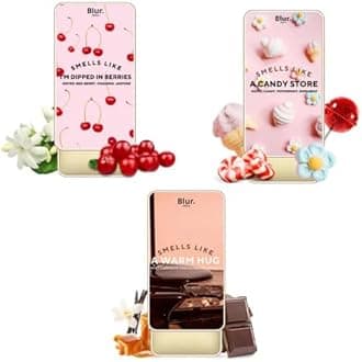 India Solid Perfume | Dipped In Berries+Warm Hug+Candy Store Fragrance | Alcohol Free | Perfume Primer | Safe For Skin | Pack of 3