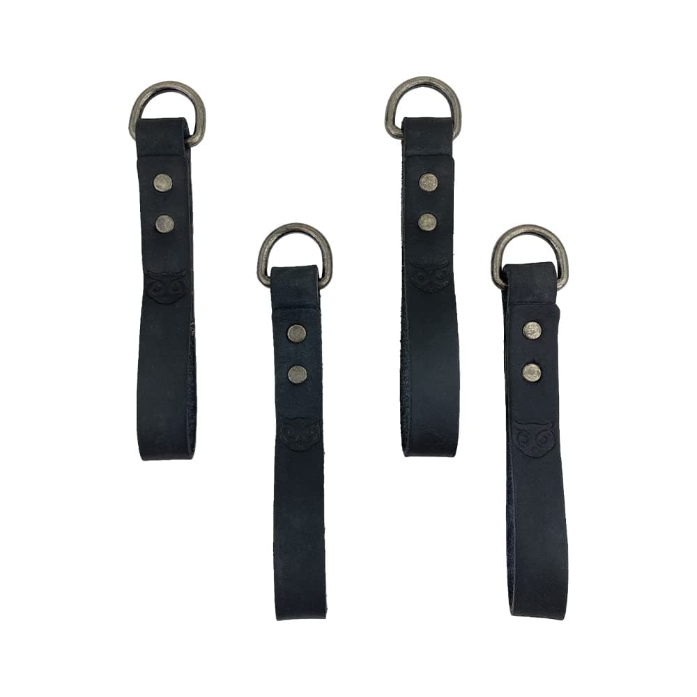 Hide & Drink, Set of 4 Loop Attachments for Suspenders, Tool Belt Accessories, Full Grain Leather, Handmade