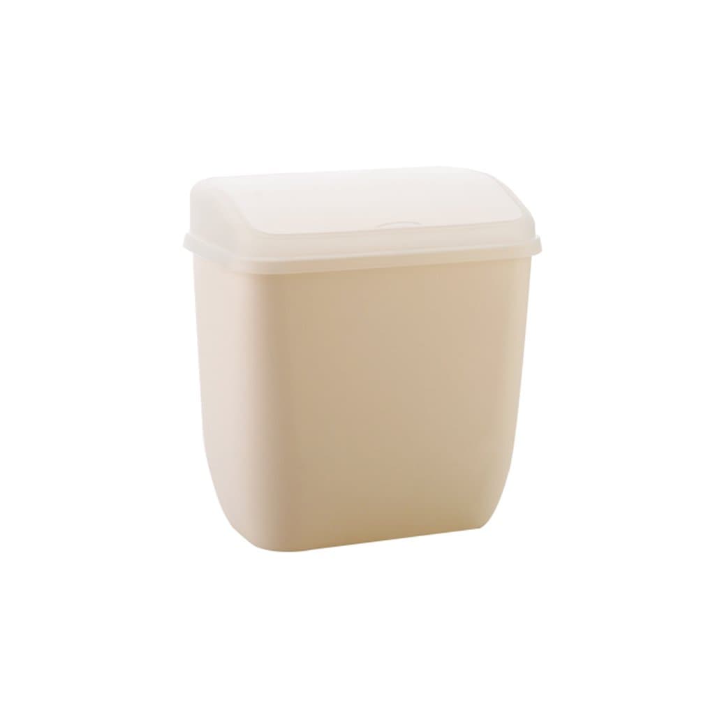 ZWW electronic Creative Wall-mounted Trash Can, Stylish Cute Kitchen Bathroom Plastic Storage Barrel, Simple Small Trash Can with Lid (Color : White)