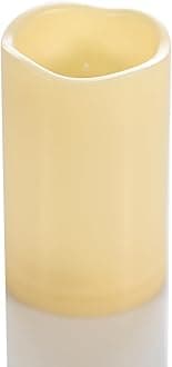 Flameless Outdoor Battery Operated Candles with Timer 3'' x 5'' Waterproof Pillar Candle Flickering Plastic Electric LED Lights for Wedding Party Halloween Thanksgiving Christmas Decoration Gift