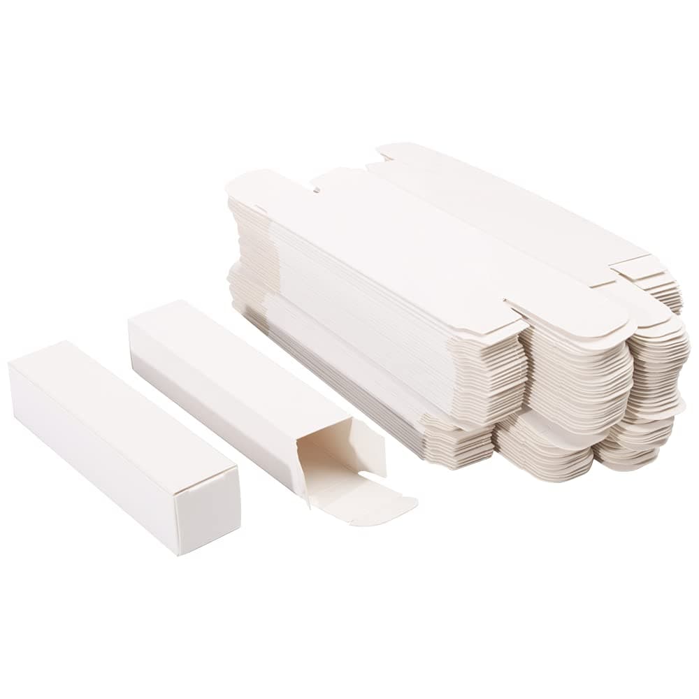 COSIDEA 50 PCS Empty White Lip Gloss Boxes W23 xW23 xH103mm / 0.9 * 0.9 * 4.05 inch, Cosmetic Perfume/Mascara Box Packaging for Small Business Wholesale, small Kraft Paper Box Luxury Holder Wrapping