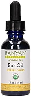 Banyan Botanicals Ear Oil – Organic Herbal Oil Ear Drops with Ashwagandha and Garlic – Soothing and Comforting for The Ears – 1 oz – Non GMO Sustainably Sourced Vegan