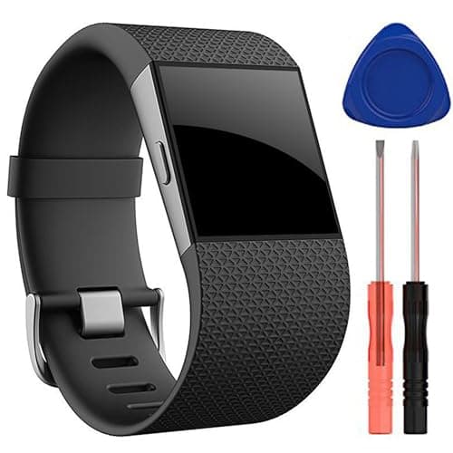 Band for Fitbit Surge, Soft Silicone Adjustable Replacement Strap With Metal Buckle Clasp for Fitbit Surge (No Tracker)