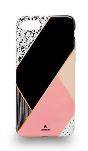 Vimboss iPhone 7 case Slim Marble, Flexible Soft TPU Cover with Fabulous Glossy Pattern (Geometric Composition)