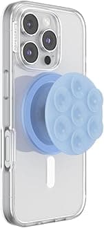 Suck-Up™ Suction Grip & Stand, 3-in-1 MagSafe Phone Mount for iPhone, Strong Hold on Mirrors & Glass, Swappable Top, Portable & Reusable - Frost