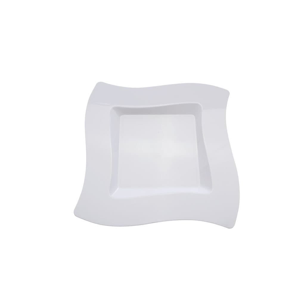 Fineline Settings 10-Piece Wavetrends Square-Wave China-Like Plate, 10.75-Inch, White