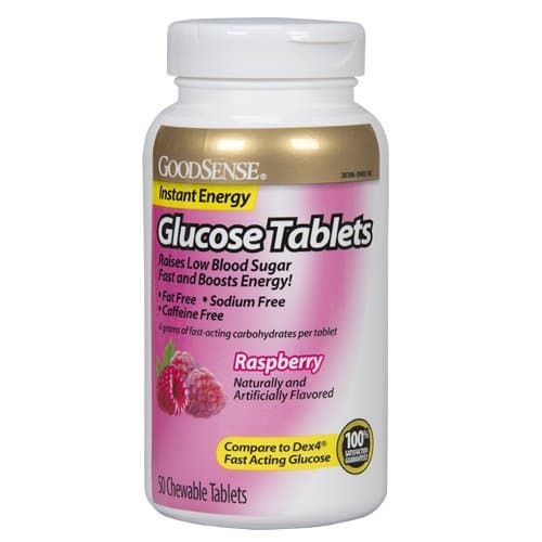 GoodSense Glucose Tablets, Raspberry, 50 Count