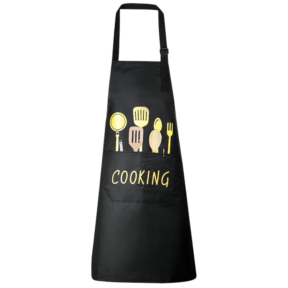 Vicloon Unisex Waterproof Aprons, Adjustable Bib Apron with 2 Pockets, Machine Washable Cooking Kitchen Apron, Chef Women Men Aprons for Home Kitchen, Restaurant, Coffee house