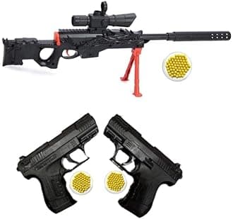 TILLU TIM TIM TOYS Mb Set of 3 Hand Gun Pro (Pack of 3) Safe & Long Range Shooting Toy Gun with BB Bullets for Kids to Play