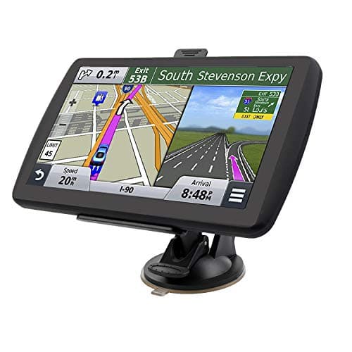 LONGRUF Car Navigation System, 500CD 7 inch 8GB HD Touch Screen& Real Voice Broadcast Navigation Syetem with Lifetime Map Free Update