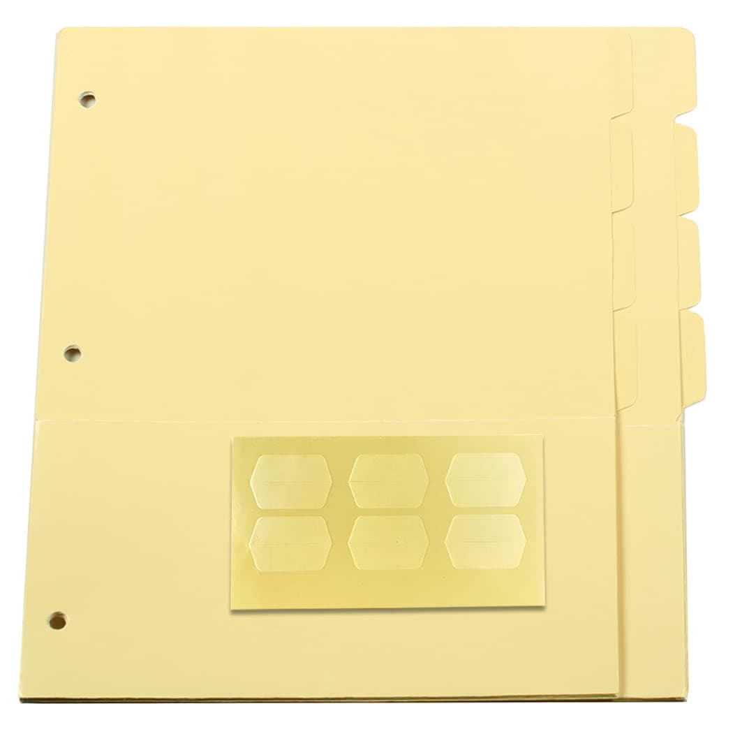 Meadowsweet Kitchens Pocketed Tab Dividers for 3 Ring Binders, Set of 8