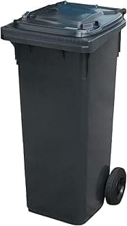 Grey 140 ltr Wheelie Bin - Mid Size Household Wheelie Bin (For Many Councils) - Tough & Durable - For All Your Outdoor Rubbish & Recycling - EN840 Certified & Tested