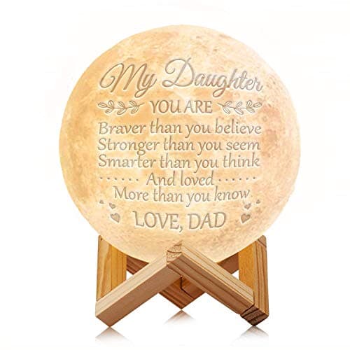 Engraved Moon Lamp Moon Light Night Light for Kids Gift for Women USB Charging and Touch Control Brightness Warm and…