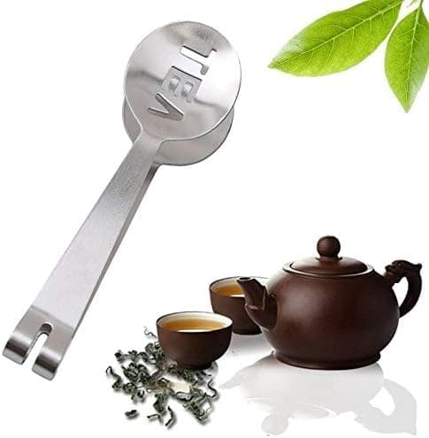 Mr.Gadget Solution Spoon-Shaped Stainless Steel Tea Bag Squeezer & Holder, Round Teabag Tongs Strainer for Kitchen & Bar - Durable, Easy-to-Use Tea Bag Holder Tool