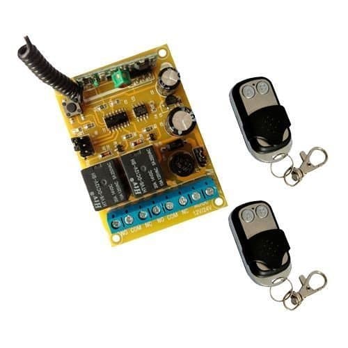 2 Channel Receiver to Open Automatic Gates and Rolling Shutters with 2 Radio Controls with 433 MHz Frequency