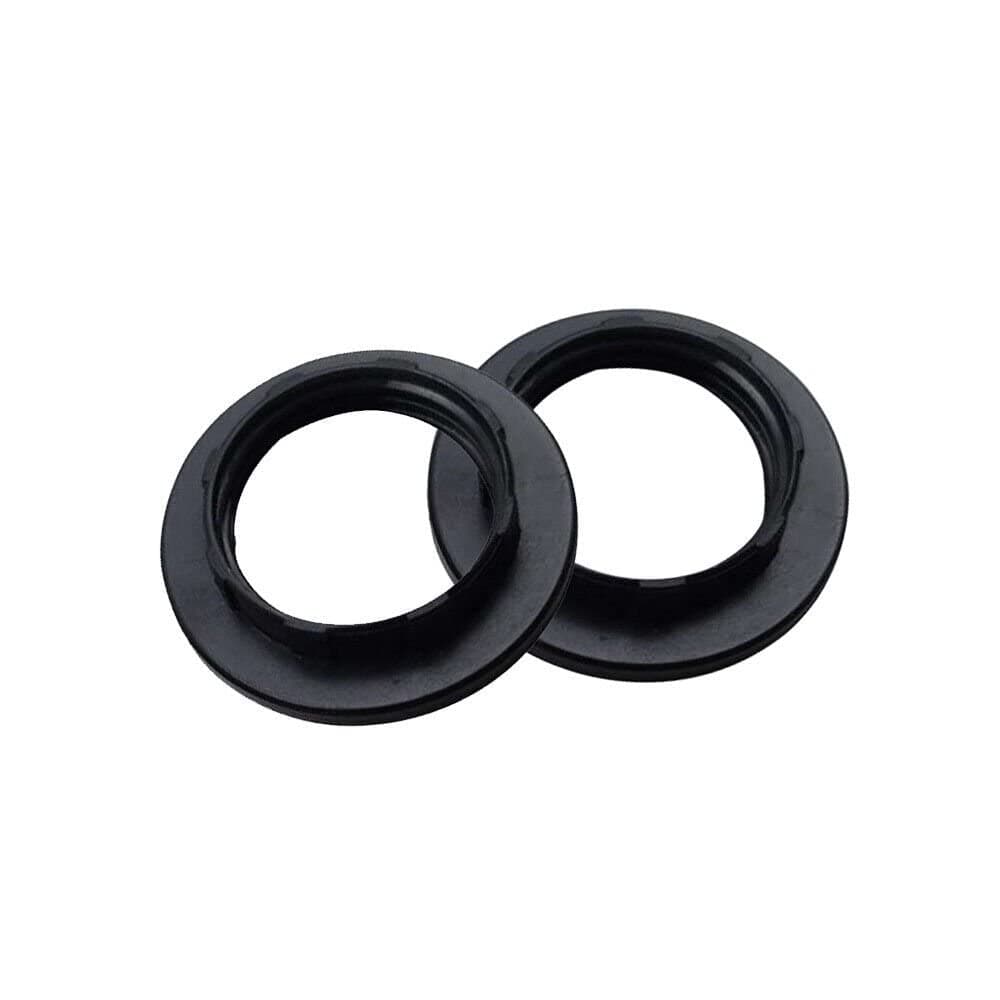 E27 Screw Lampshade Lamp Shade Collar Ring Adapter Black 2 Packs
